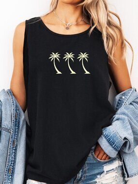 Retro Minimalist Palm Tree Tank 🌴☀️ | Summer Beach Aesthetic Top